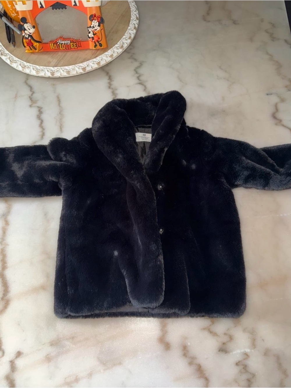 H&M Black Faux Fur Puffer Jacket for Kids